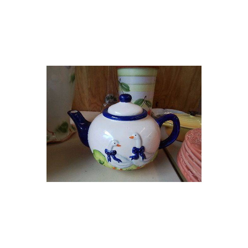 THÉIÈRE BLEU CANARD 