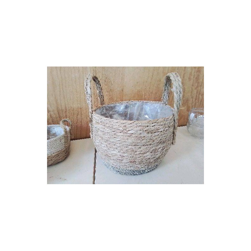 CACHE POT EN RAFFIA 