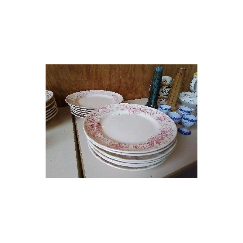 LOT DE 6 ASSIETES EN GRES ÉMAILLÉ FIGVIG LONGCHAMP 