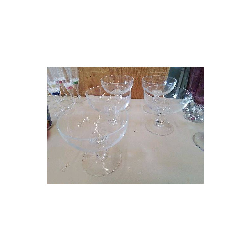 LOT DE 5 COUPES EN CRISTAL 