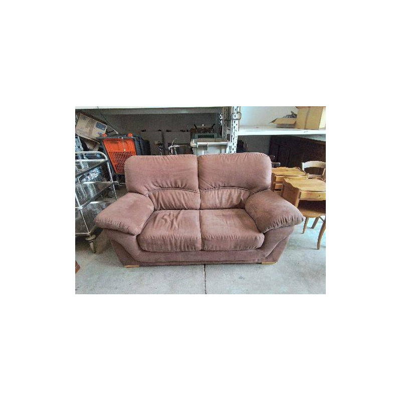 CANAPÉ DEUX PLACES TISSUS COULEUR CHOCOLAT 