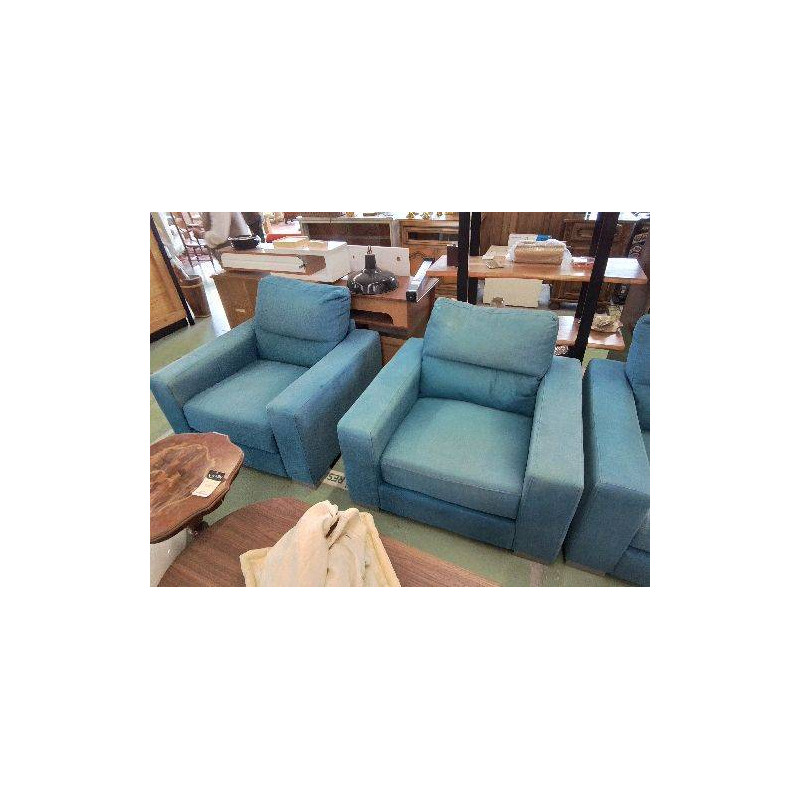 FAUTEUIL TISSU BLEU 
