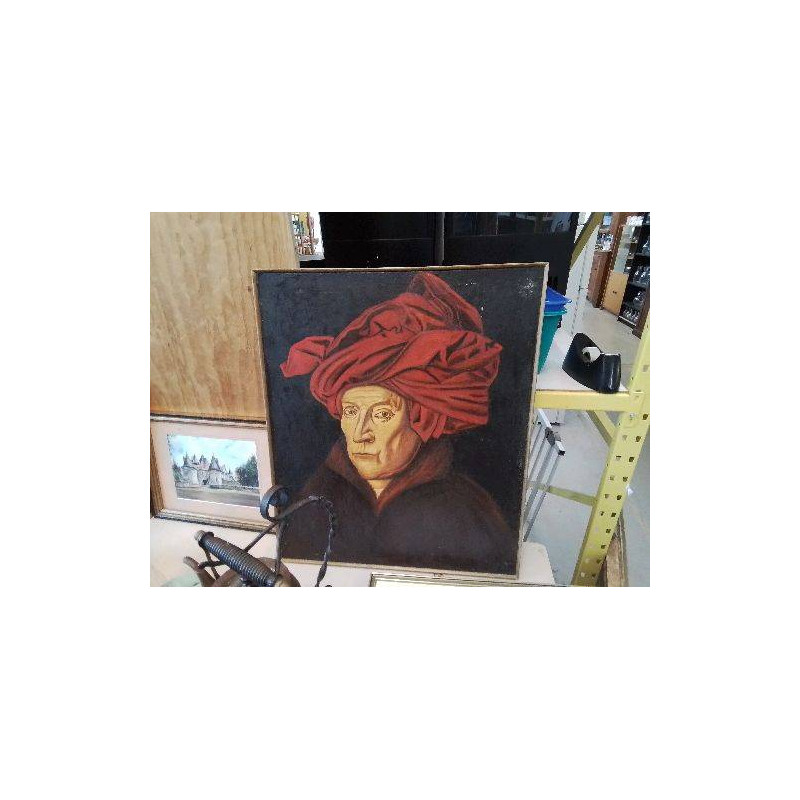 PEINTURE REPRODUCTION L’HOMME AU TURBAN ROUGE JAN VAN EYCK  