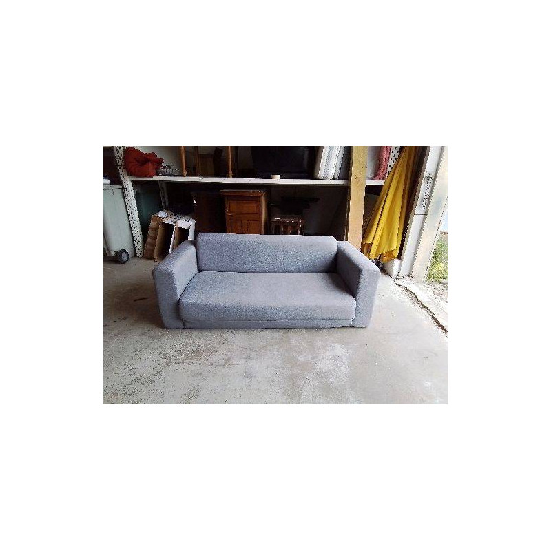 CANAPÉ CHAUFFEUSE DEUX PLACES TISSUS GRIS 