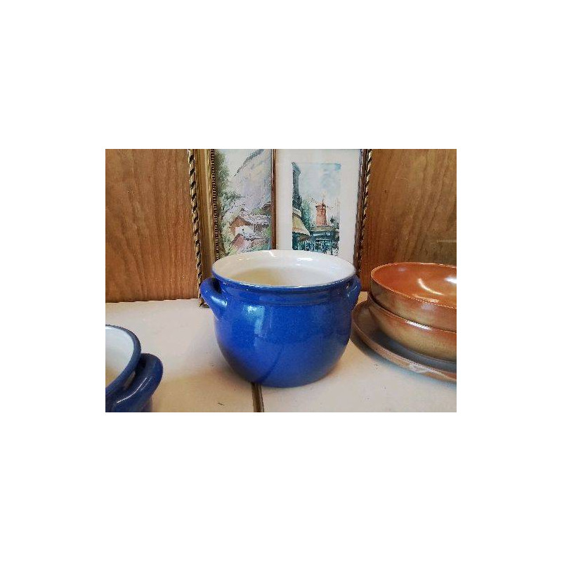POT BLEU EN GRÈS 