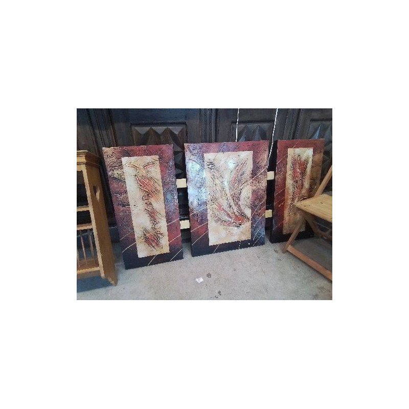 GRAND TRIPTIQUE ART ABSTRAIT