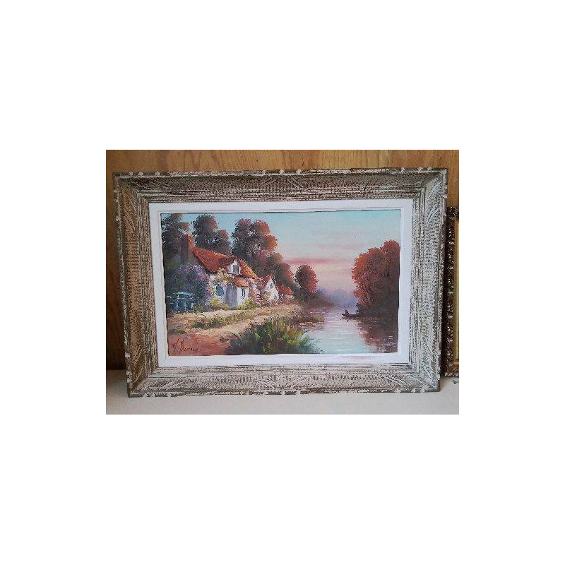 TABLEAU ’MAISON AU BORDS DE L’EAU’ DE M. BONVIN