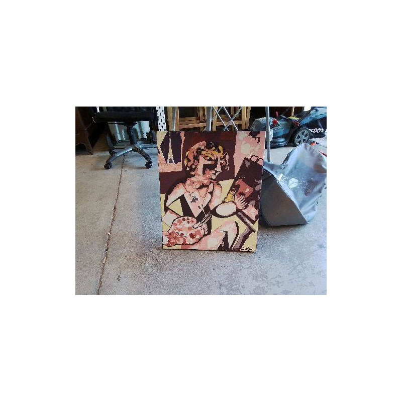 TABLEAU D’ARTISTE AMATEUR DE STYLE CUBISME