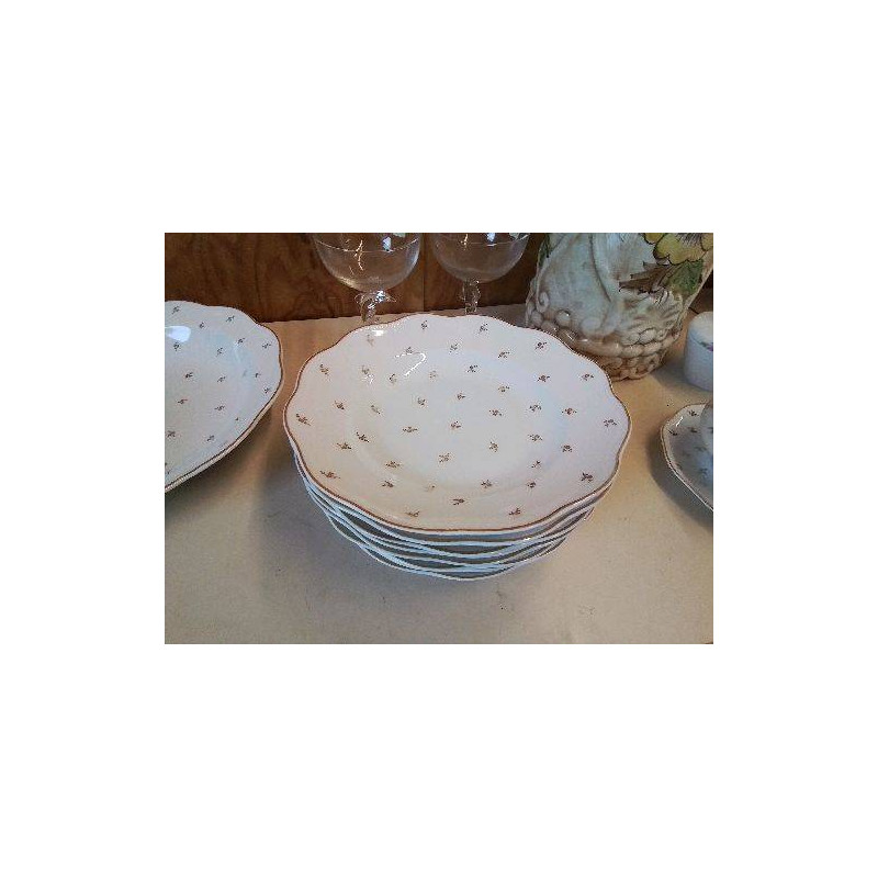 LOT 8 ASSIETTES CREUSES PORCELAINE DE LIMOGES