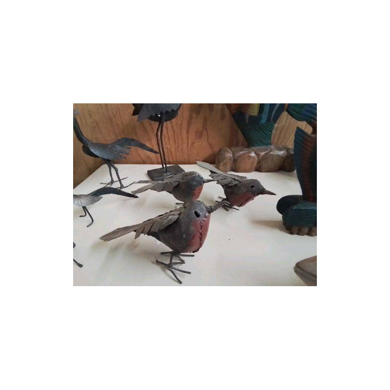 TRIO PETIT OISEAUX EN METAL 