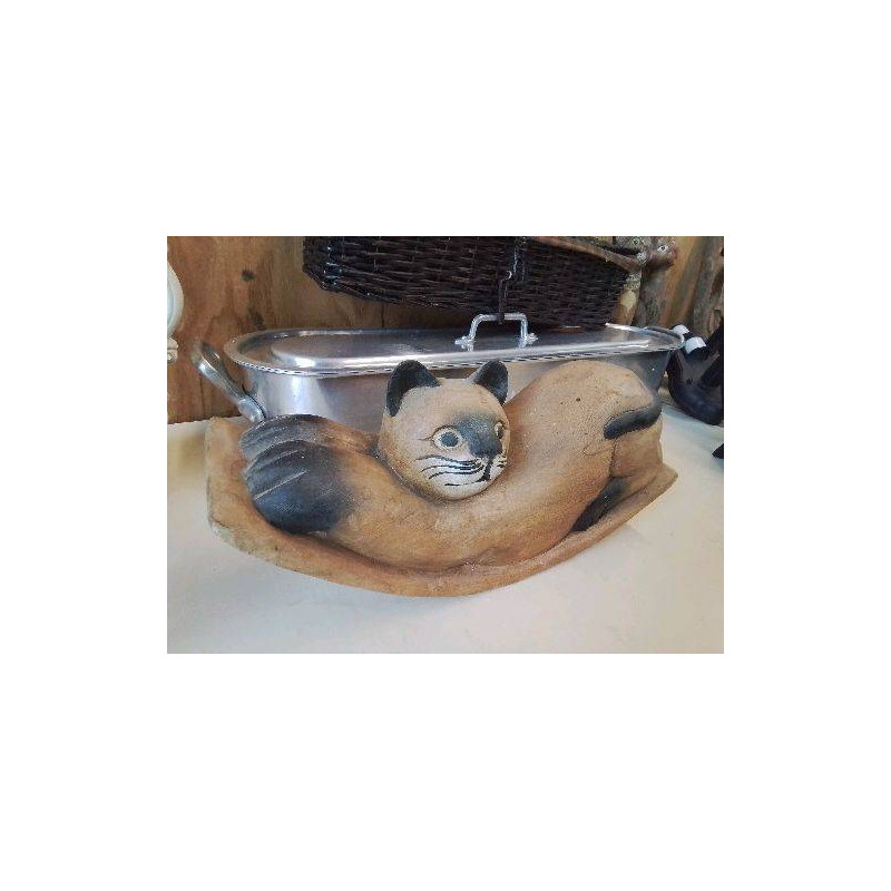 SCULPTURE CHAT EN BOIS