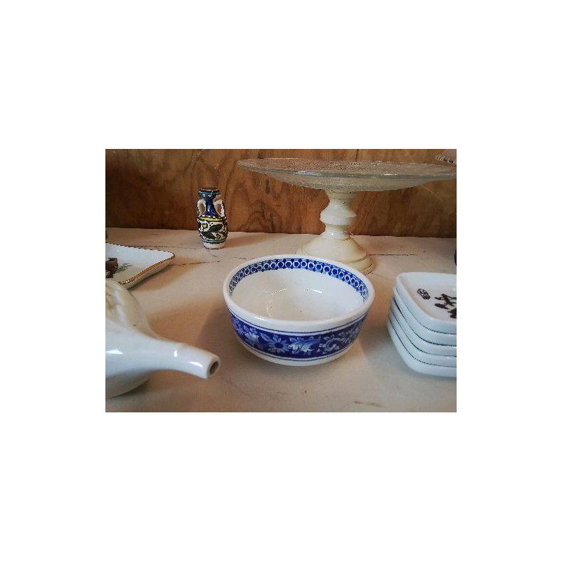 BOL BLEU MOTIF FLORAL 