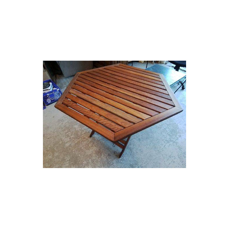 TABLE EN TECK OCTOGONALE 