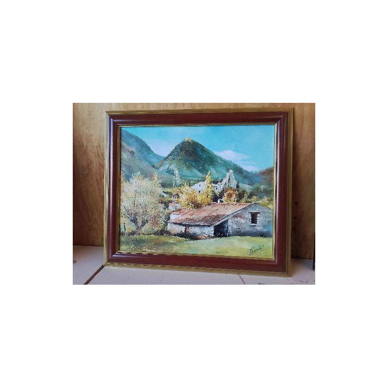 PEINTURE AUX COUTEAUX ’ PETIT VILLAGE ENCLAVÉ ’