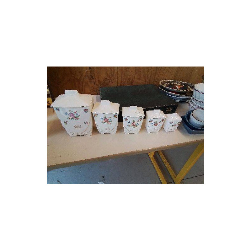 LOT DE 5 POTS À CONDIMENTS 