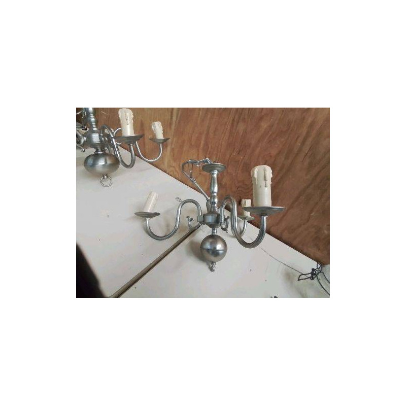 LUSTRE 3 BANCHES EN ETAIN