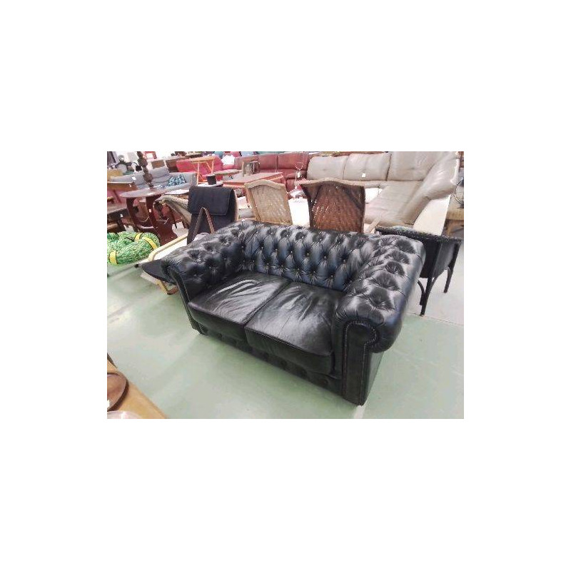 CANAPÉ DEUX PLACE VERT STYLE CHESTERFIELD 