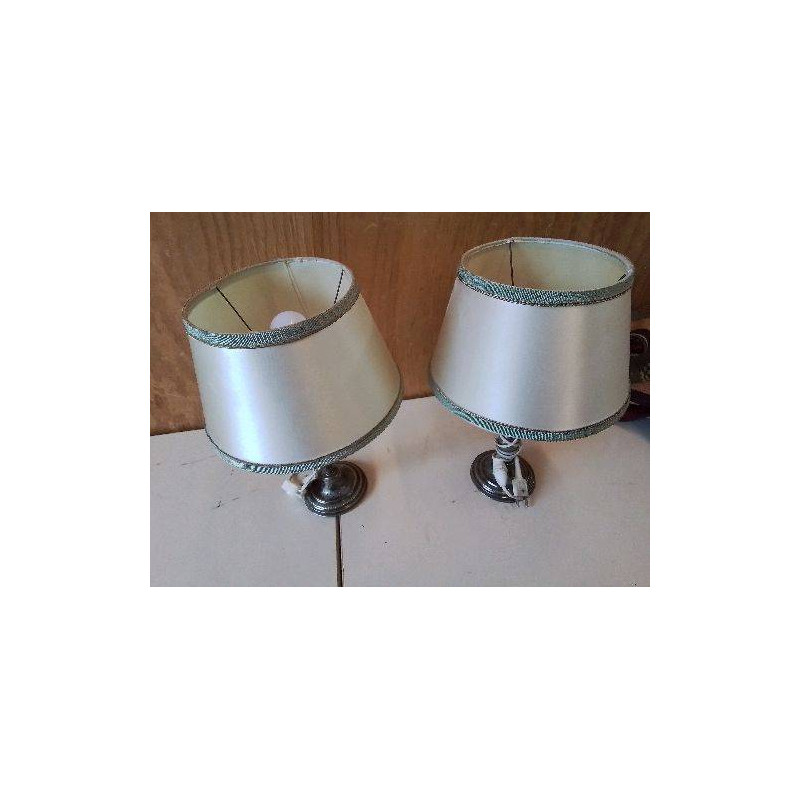 LAMPE DE CHEVET EN METAL ARGENTÉ 