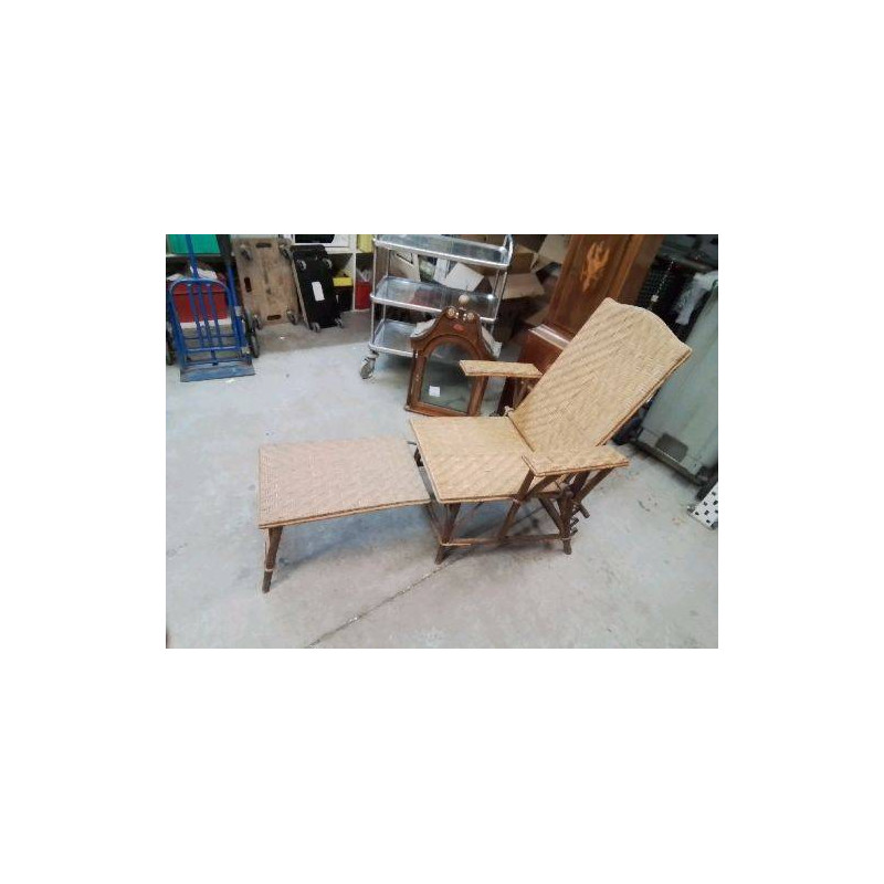 CHAISE LONGUE EN ROTIN 