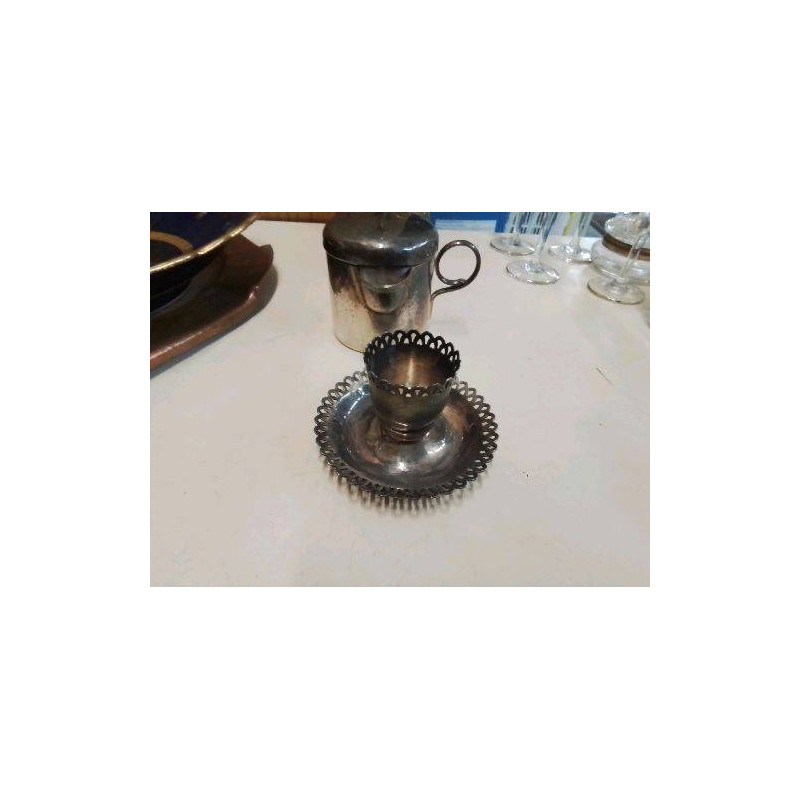 COQUETIER METAL ARGENTÉ 