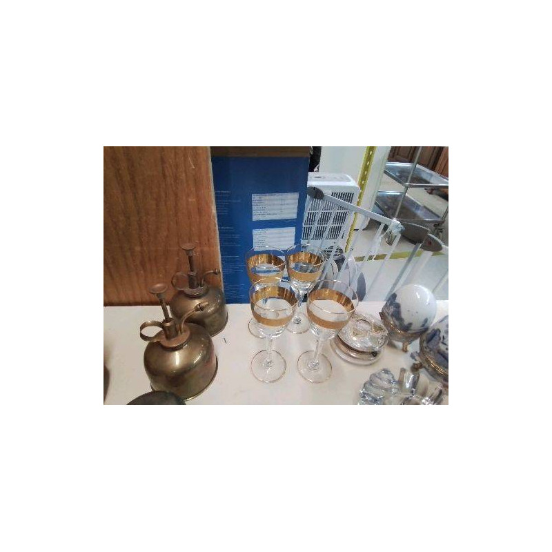LOT DE 4 VERRE DORÉ 