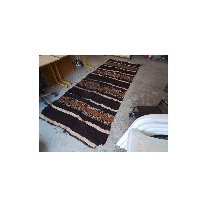 TAPIS DE COULOIR BERBÈRE MAROCAIN EN POILS DE CHÈVRE 