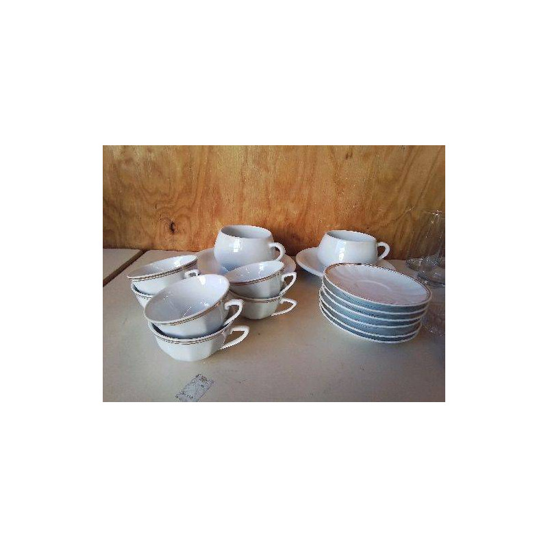 LOT DE 6 TASSE BORDURE DORÉ 