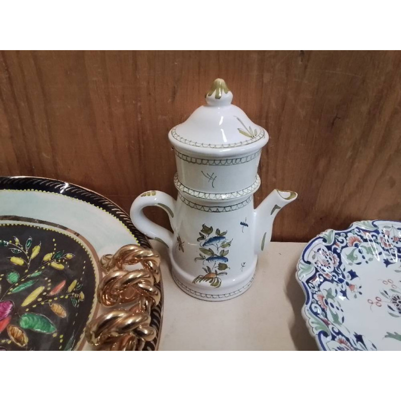 TISANIERE THÉIÈRE EN FAIENCE MOUSTIER 