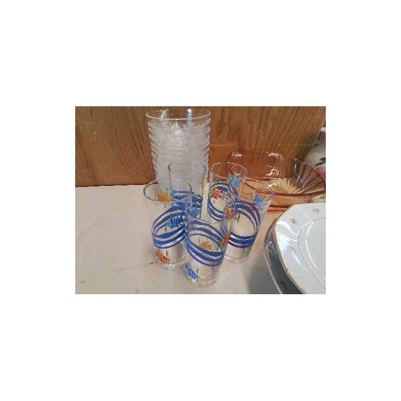 VERRE A JUS MOTIF POISSON 