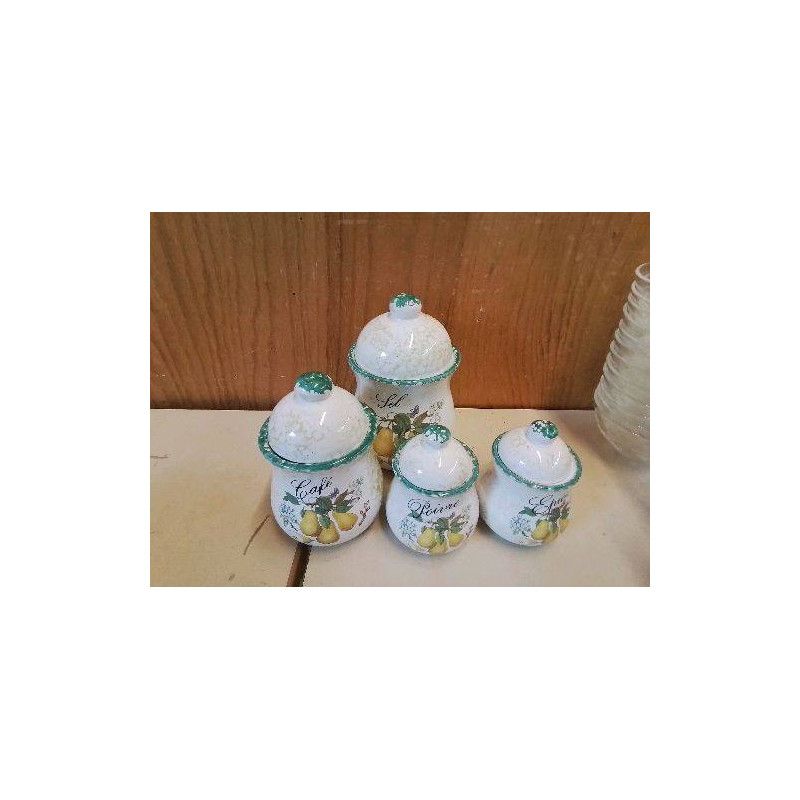 LOT DE POT À CONDIMENT MOTIF POIRE 