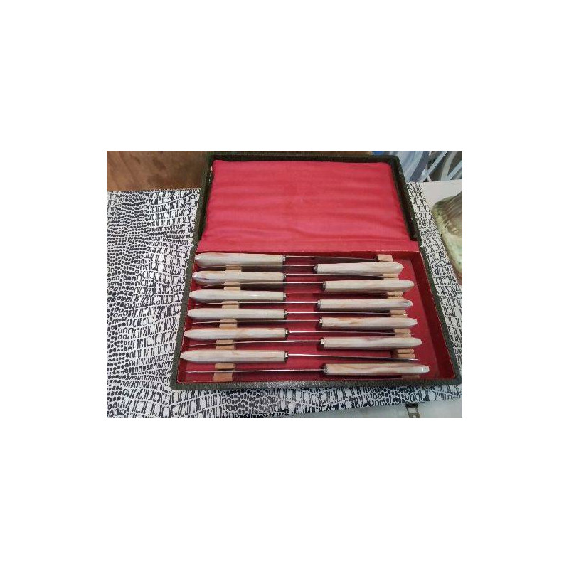 LOT DE 12 COUTEAUX MANCHE EN RESINE