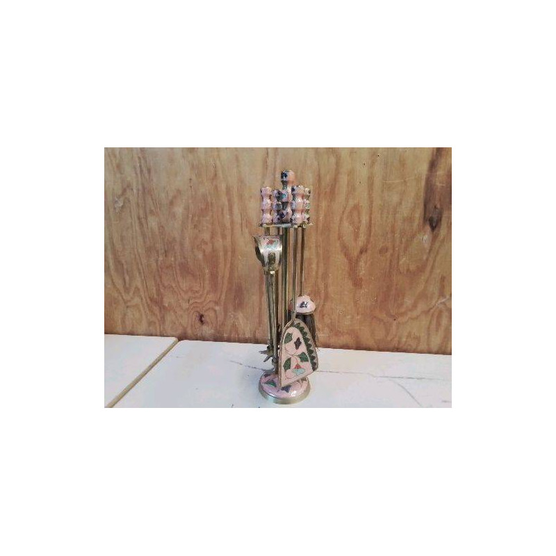 MINI VALET DE CHEMINÉE EN LAITON ÉMAILLÉ