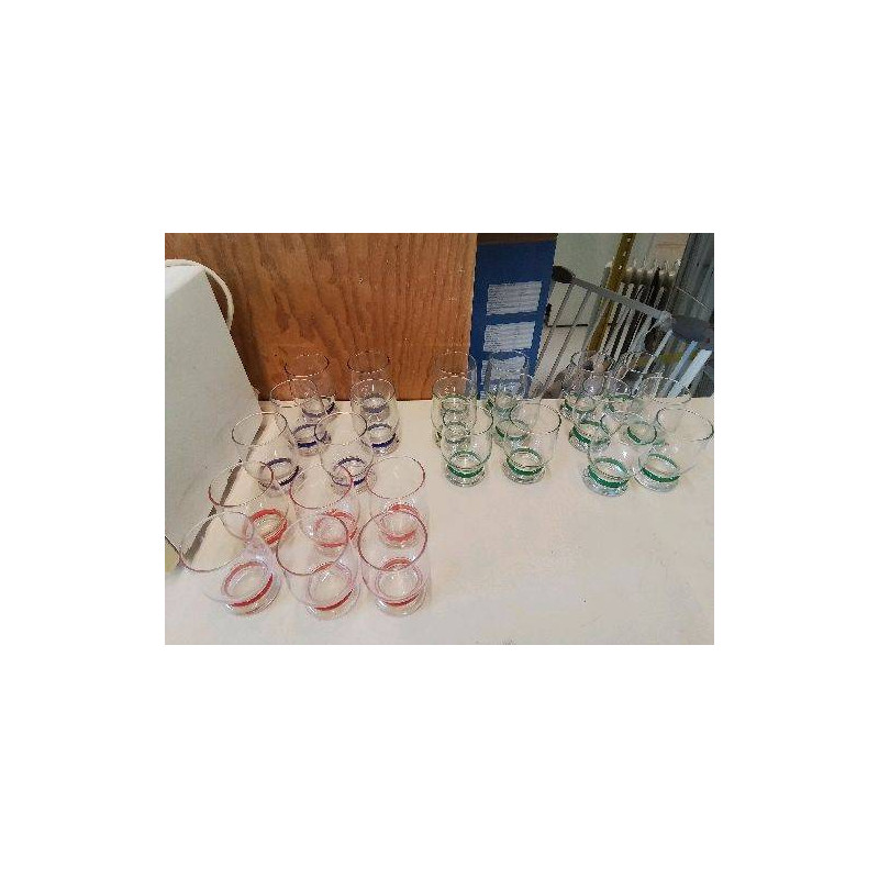 LOT DE 6 VERRE COLORÉ 