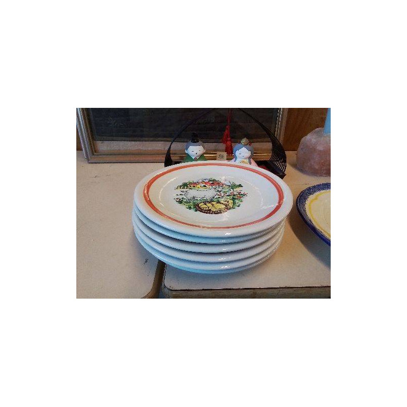 LOT DE 6 ASSIETTES À FROMAGE 