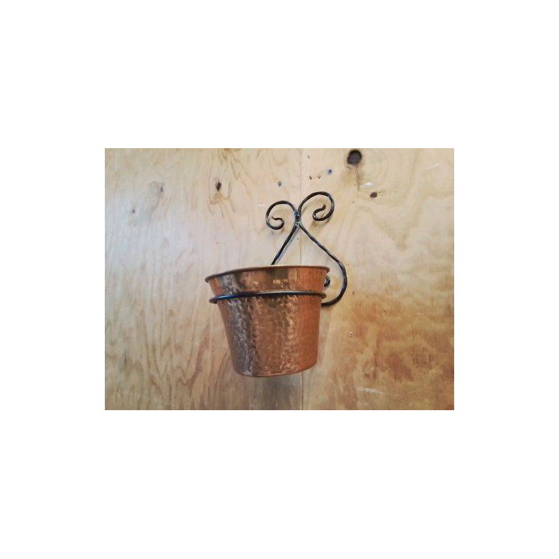SUPPORT PLANTE FER FORGÉ ET CUIVRE 