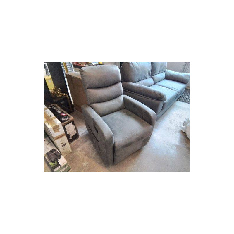 FAUTEUIL RELAX CUIR GRIS 