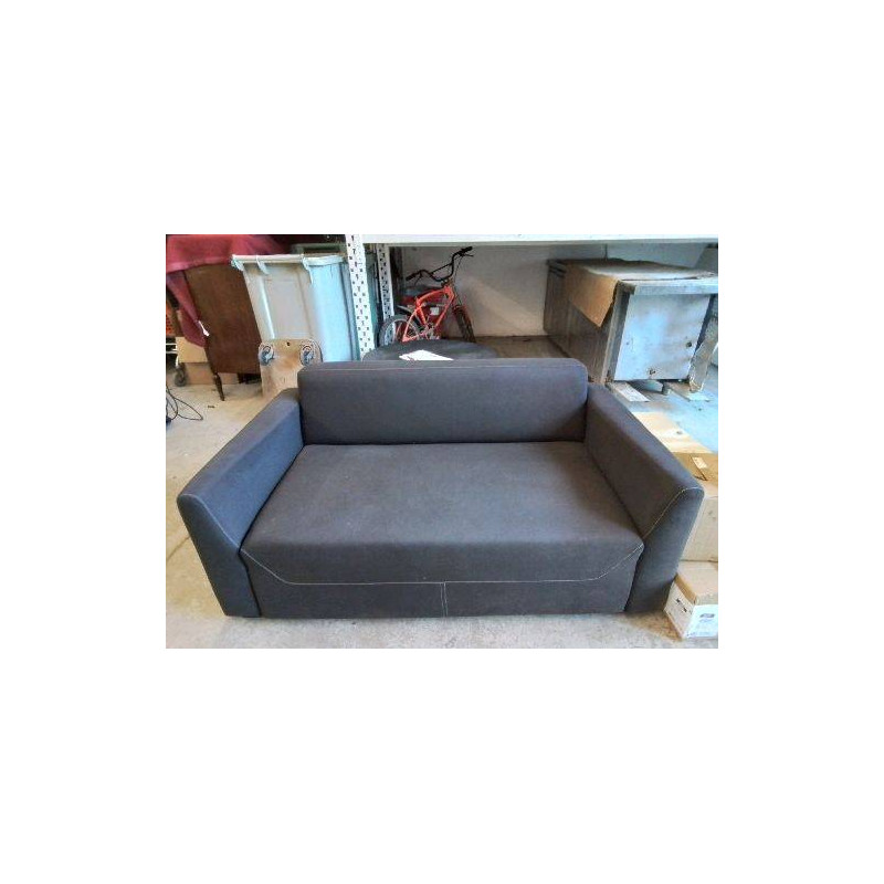 CANAPÉ DEUX PLACES TISSUS NOIR 