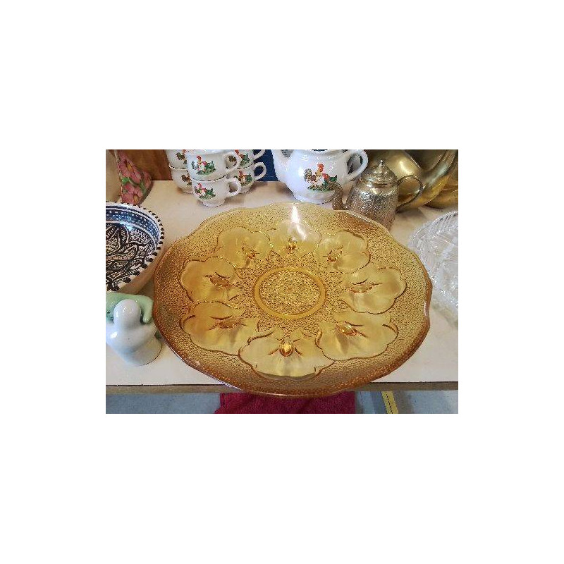 PLAT JAUNE MOTIF FLORAL