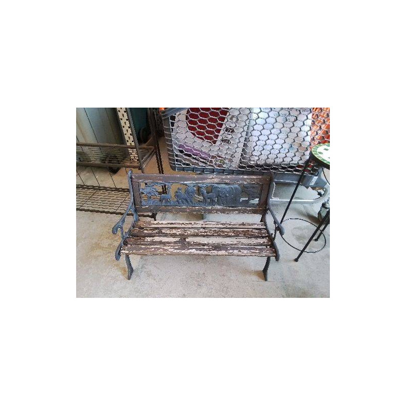 PETIT BANC EN EN FONTE ANIMAUX