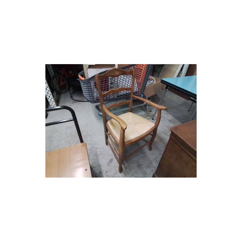 FAUTEUIL PAILLÉE STYLE LOUIS XV 