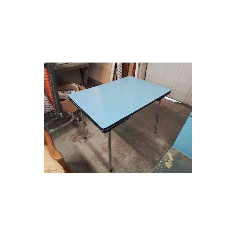 TABLE DE SALLE À MANGER FORMICA BLEU 