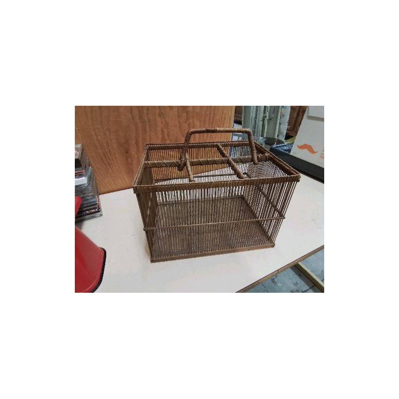 PANIER PORTE BOUTEILLES EN JONC ET BAMBOO