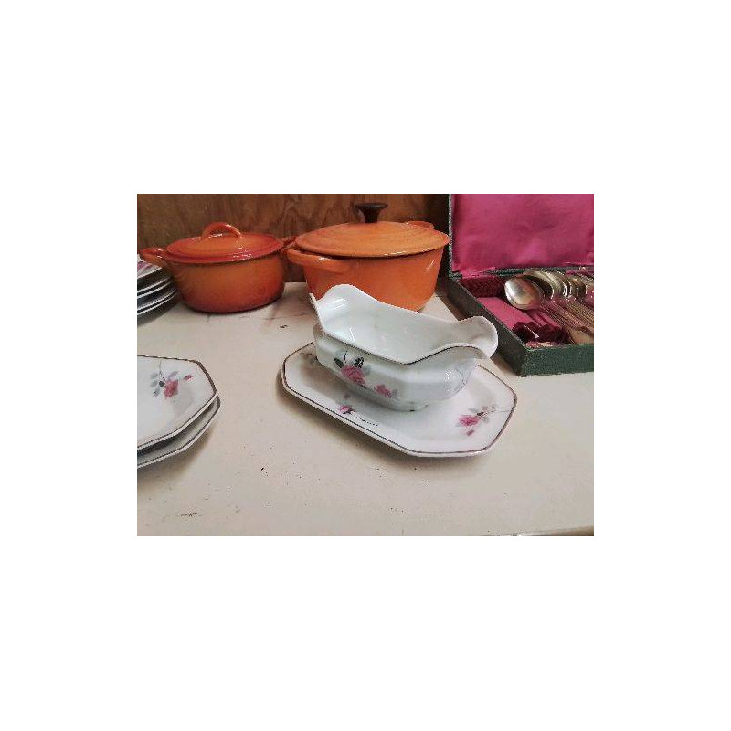 SAUCIERE DECOR AUX ROSES STYLISÉ EPOQUE ART DECO