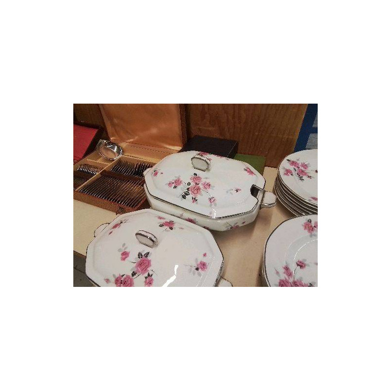 SOUPIERE DECOR AUX ROSES STYLISÉ EPOQUE ART DECO