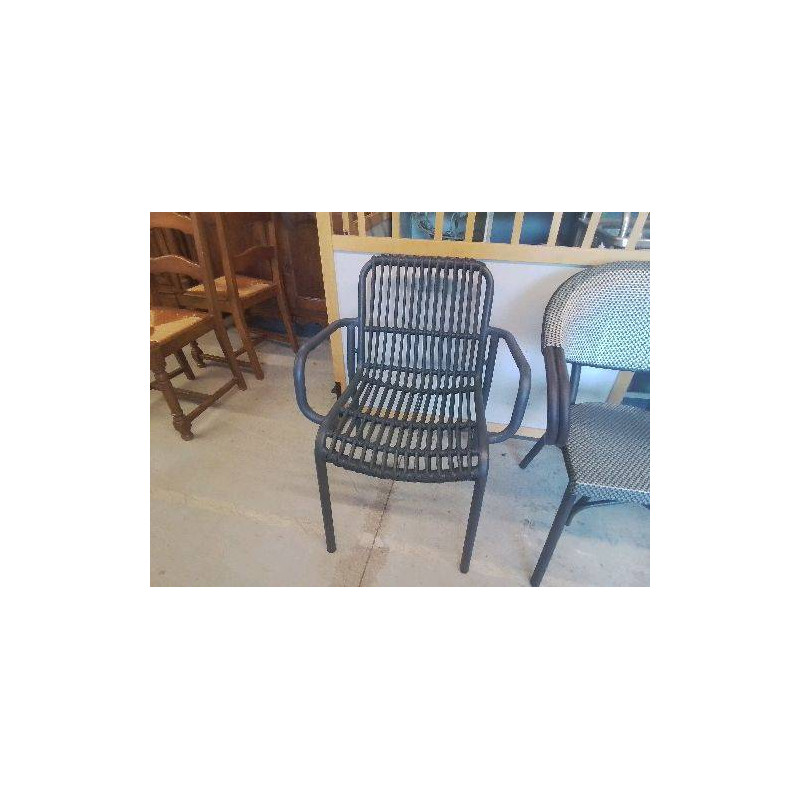 FAUTEUIL DE BRASSERIE ALUMINIUM ET CORDE