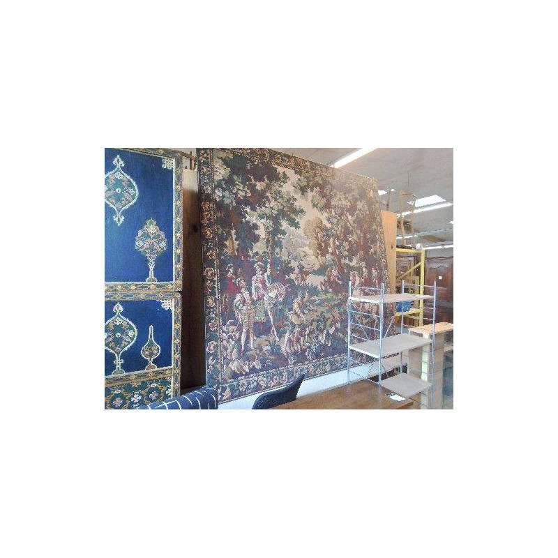 GRANDE TAPISSERIE SCÈNE DE CHASSE MEDIEVAL