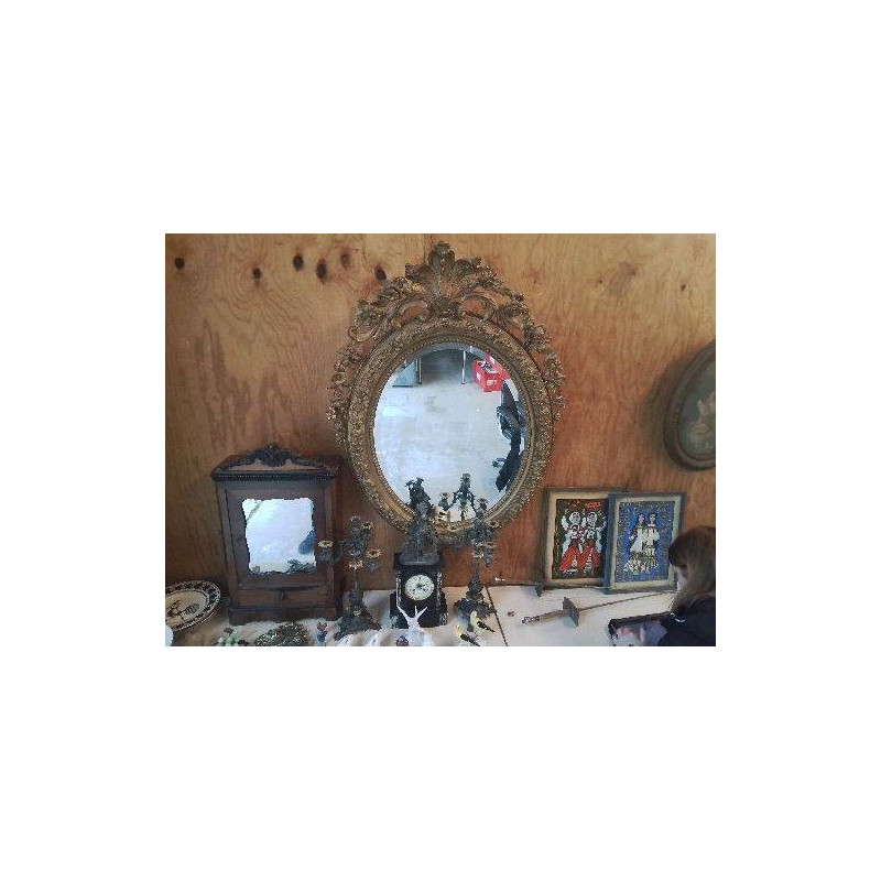 GRAND MIROIR BISOTÉ OVAL STYLE ROCAILLE