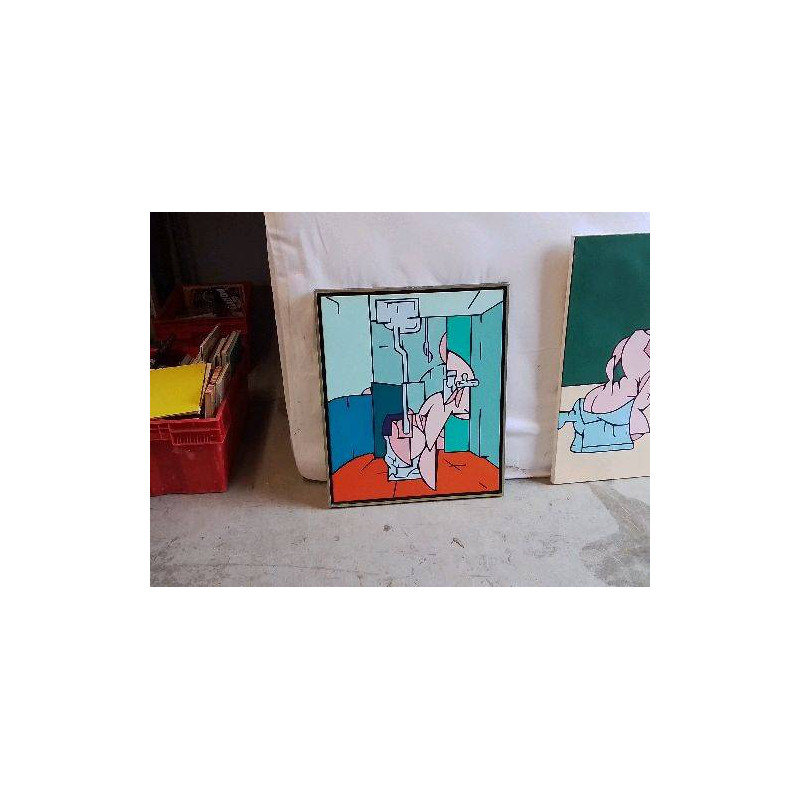 COPIE VALERIO ADAMI ACRYLIQUE SUR TOILE ENCADRÉ