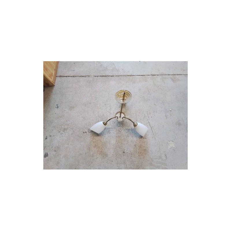 PLAFONNIER LAITON ET VERRE