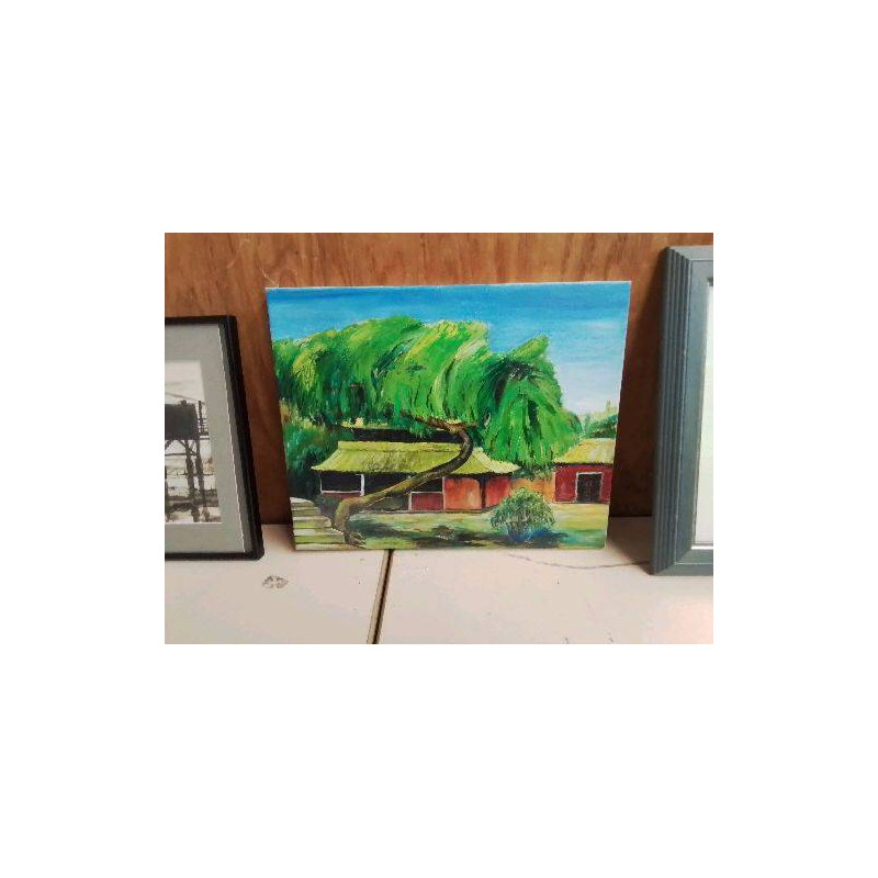 GOUACHE CABANNE TROPICALE